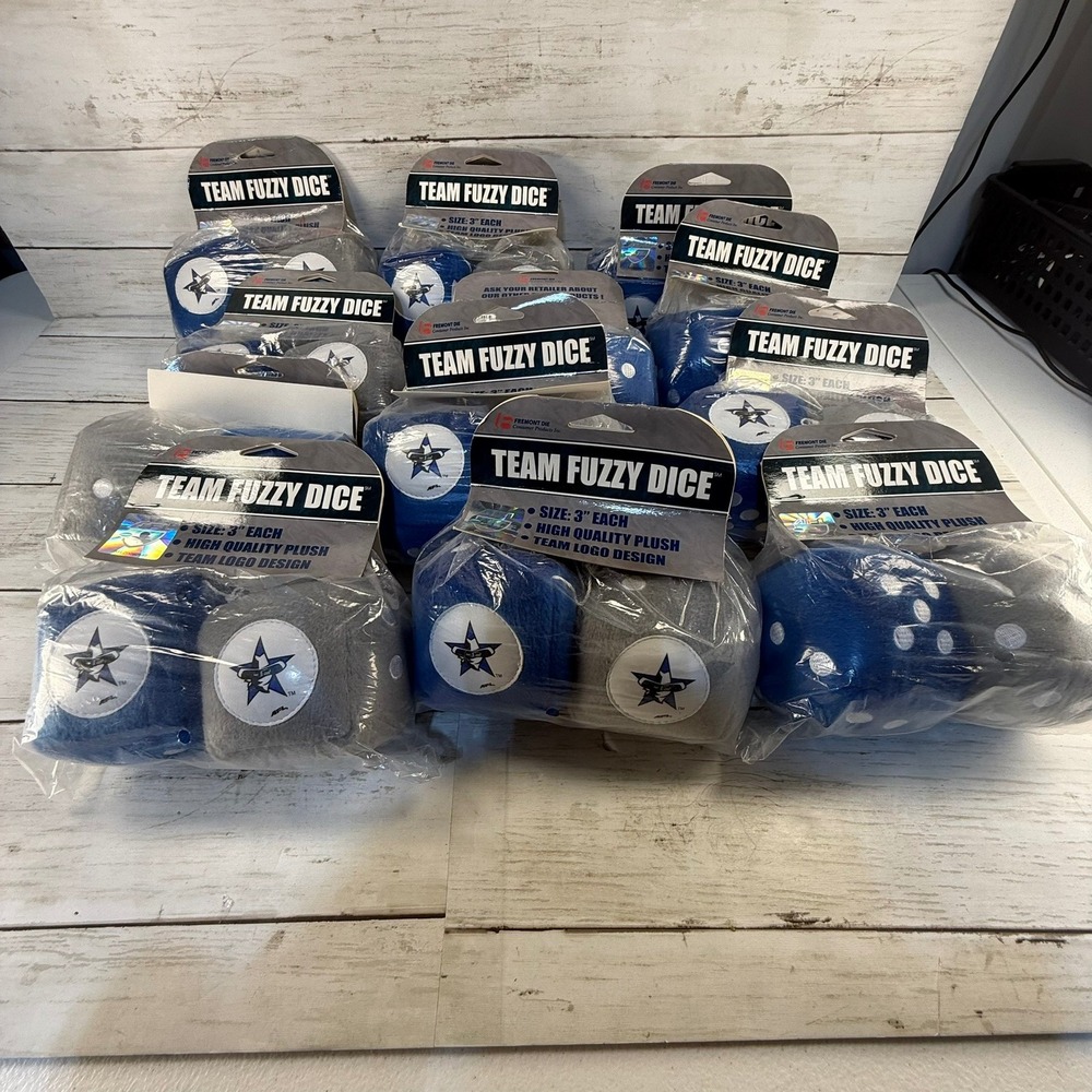 Dallas Desperados AFL Team Fuzzy Dice Fremont Die Blue Grey 3 Inch Plush New